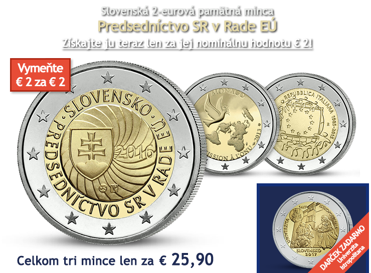 Slovenská 2-eurová pamätná minca Predsedníctvo SR v Rade EÚ len za nominálnu hodnotu € 2! 