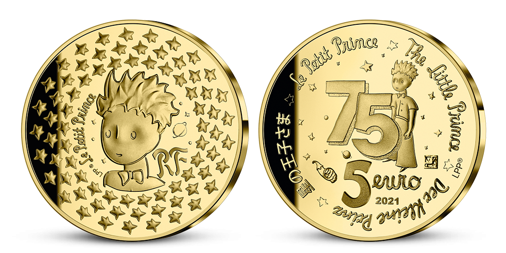 Zlatá minca 75. výročie Malého princa