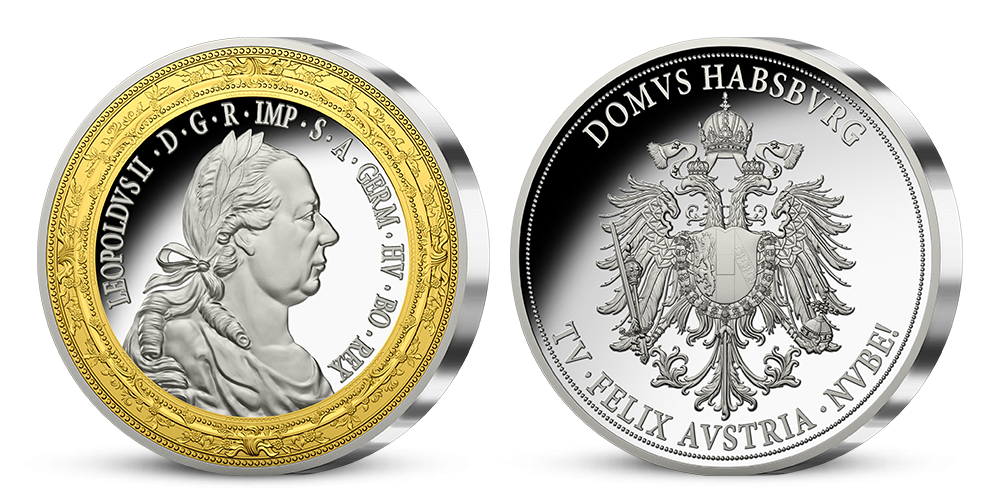 Leopold II. -  Dynastia Habsburgovcov na strieborných pamätných medailách