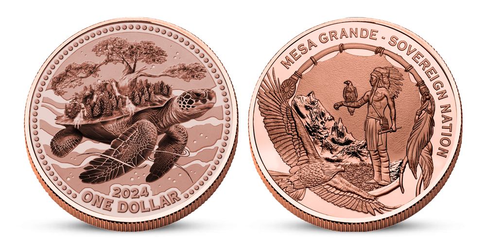 Legenda o Korytnačom ostrove na impozantnej medenej minci