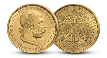Originálna zlatá minca František Josef I.
