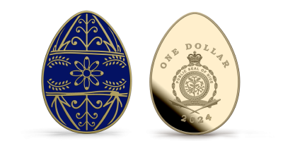 Veľkonočná kraslica 2024, minca v tvare vajíčka 