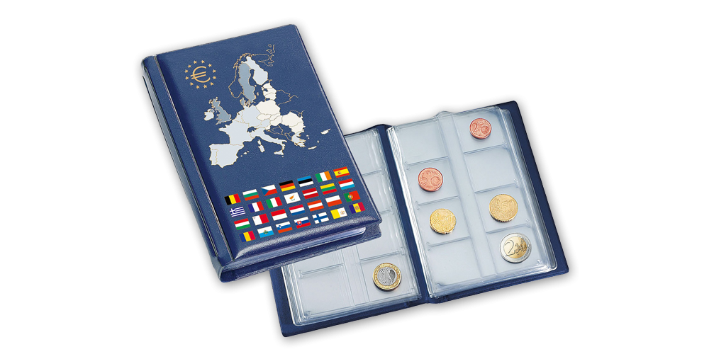 Vreckový zberateľský album ROUTE Euro na 12 sád obehových euromincí 