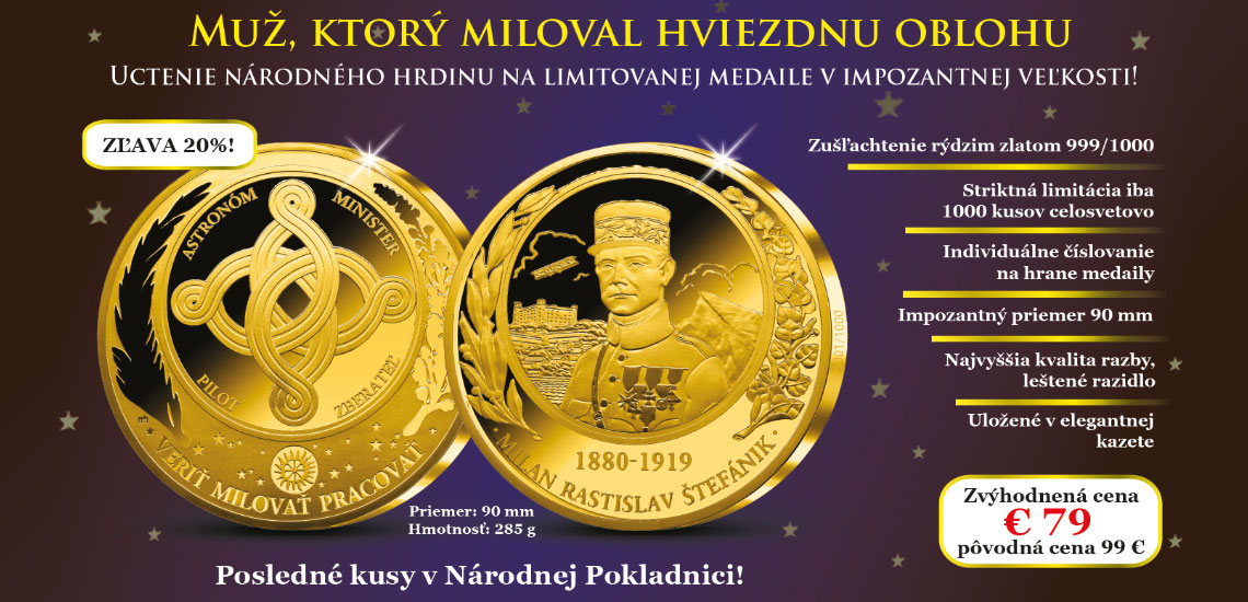 Pamätná medaila k 140. výročiu narodenia M. R. Štefánika