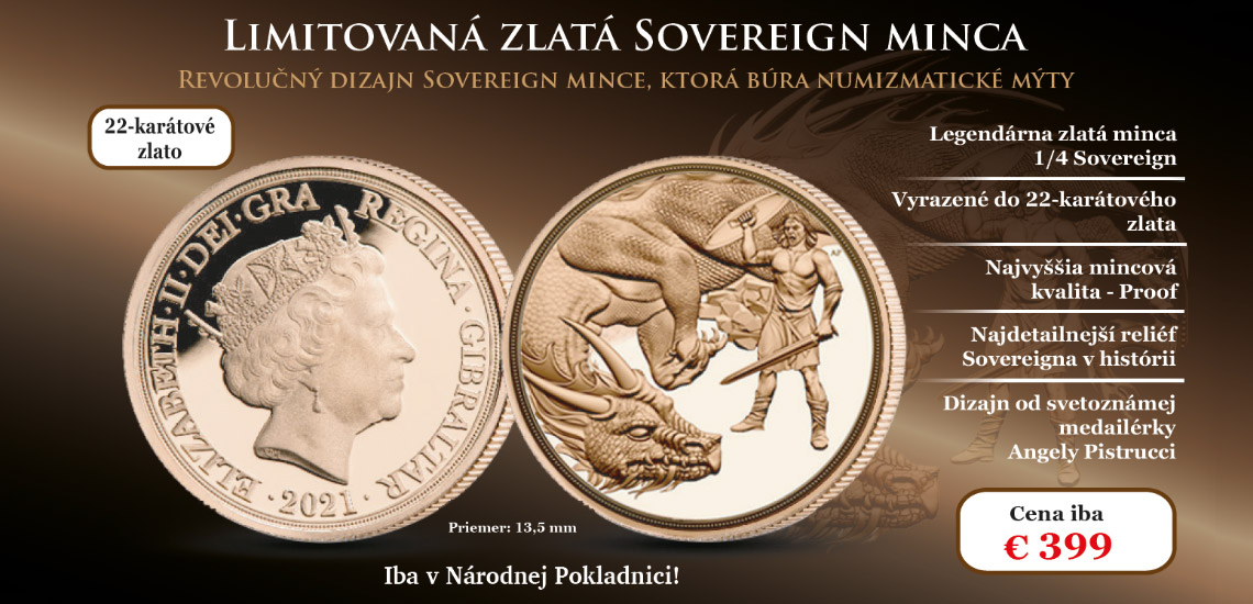 Zlatá minca Quarter Sovereign