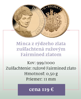 Výročie 60. narodenín princeznej Diany na minci z rýdzeho zlata