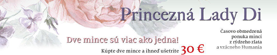 Princezna Lady Di - Kúpte dve mince a ihneď ušetrite 30 €