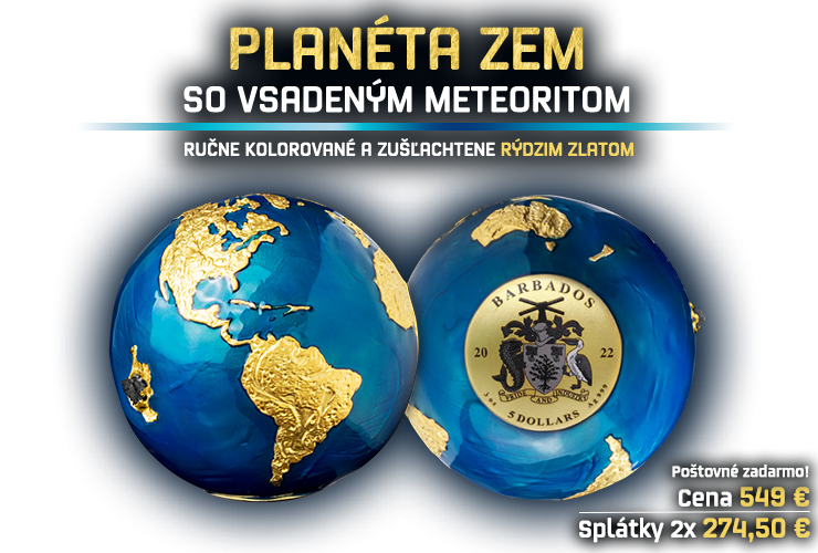 Planéta Zem so vsadeným meteoritom