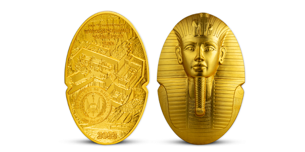 Tutanchamón na minci z rýdzeho striebra zušľachtené rýdzim zlatom 999/1000