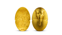 Tutanchamón na minci z rýdzeho striebra zušľachtené rýdzim zlatom 999/1000