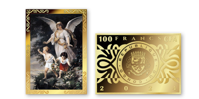 Anjel strážny a rýdze zlato 999/1000 s koloráciou