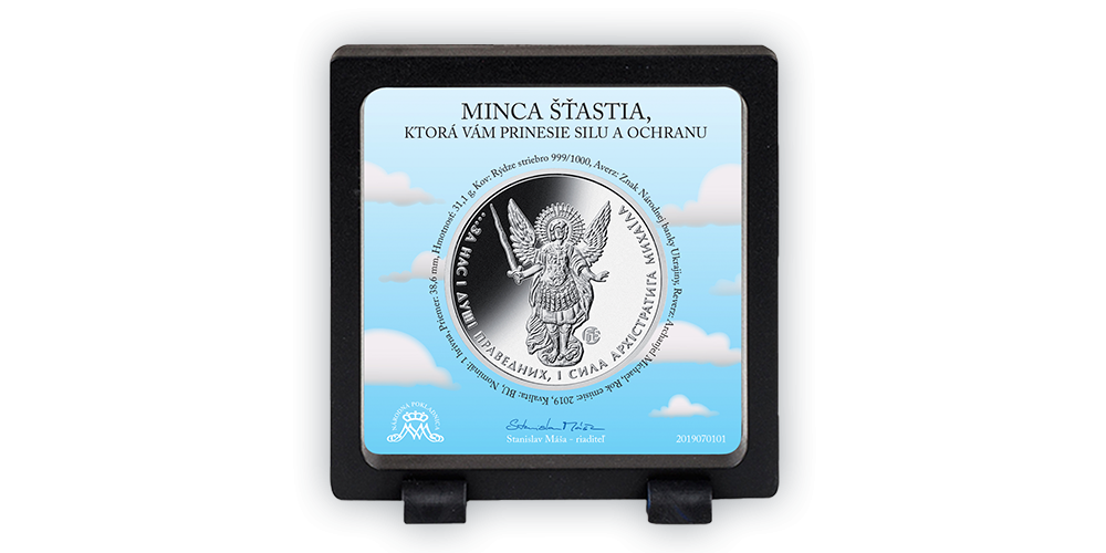 Minca šťastia z jednej unce rýdzeho striebra Minca šťastia z jednej unce rýdzeho striebra
