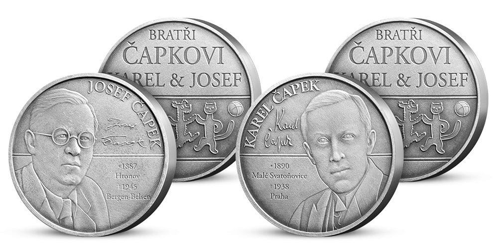 Pamätné medaily vyobrazujú Jozefa Čapka a Karla Čapka