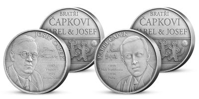 Bratia Čapkovia sada dvoch pamätných medailí 
