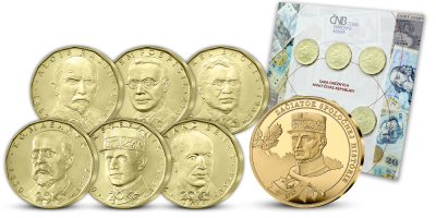 Sada Českej národnej banky & pamätná medaila | ČNB sada 6x 20 Kč & medaile Vznik ČSR 100. výročie 