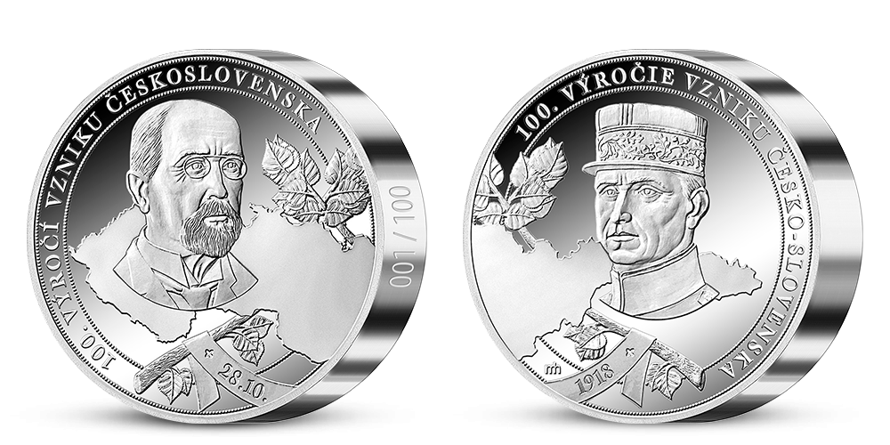 100. výročie vzniku Česko-Slovenska na medaile z 1 kg striebra 100. výročie vzniku Česko-Slovenska na medaile z 1 kg striebra
