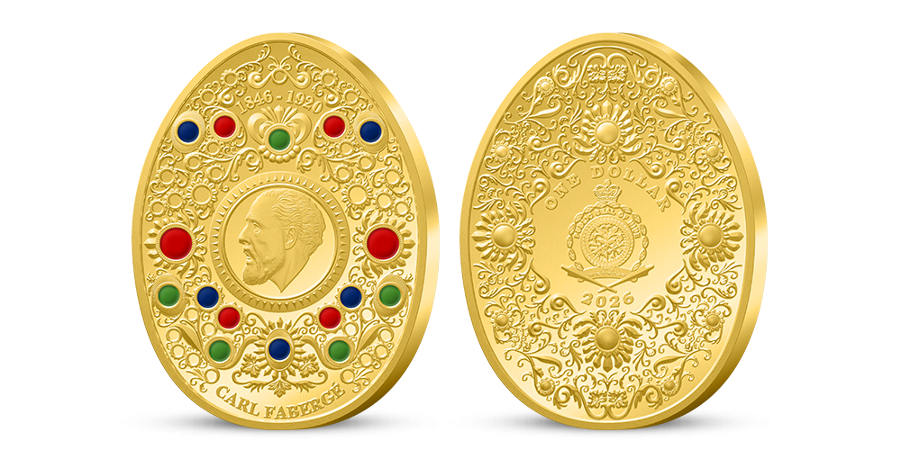 Carl Fabergé 180. výročie narodenia a pozlátená minca