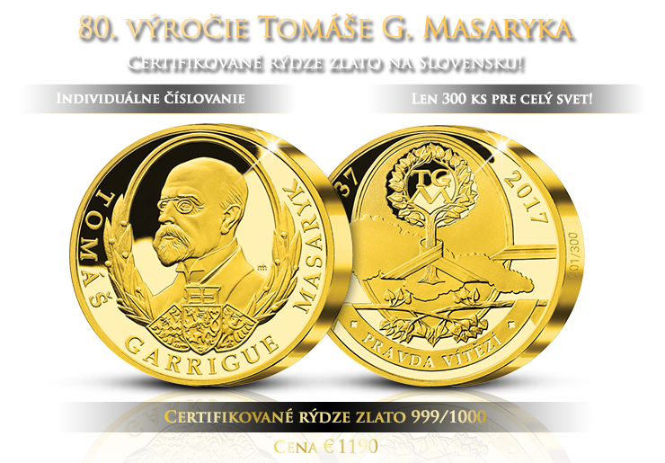 80. výročie T. G. Masaryka z Certifikovaného zlata