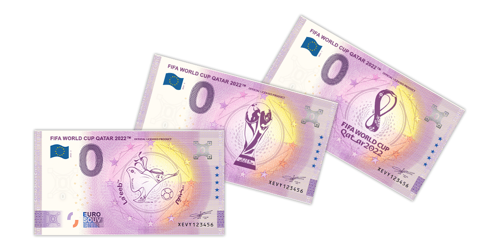 Suvenírové euro bankovky MS Katar 2022 Suvenírové euro bankovky MS Katar 2022