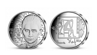 Franz Kafka na pamätnej medaile z 1 oz rýdzeho striebra
