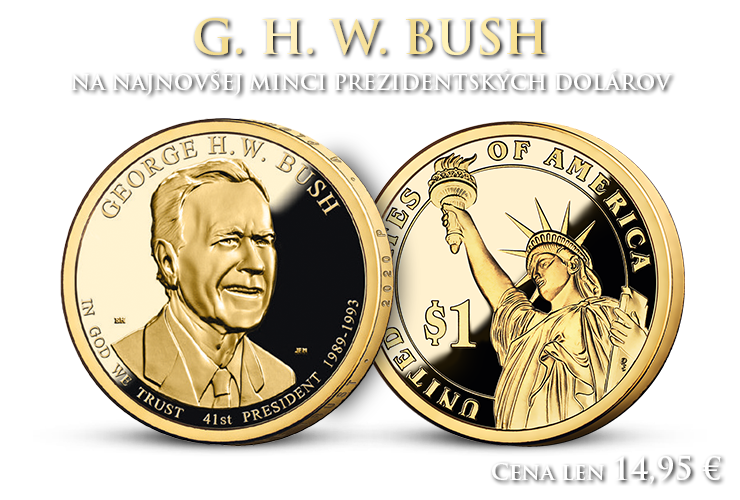 George H. W. Bush na najnovšej razbe prezidentských dolárov 