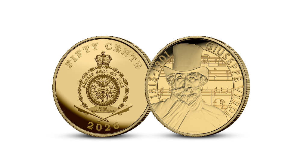 Giuseppe Verdi na minci z rýdzeho zlata 999/1000