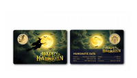 Halloween - čarodejnícky klobúk na minci z rýdzeho zlata 999/1000