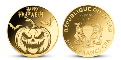 Halloweenská minca z rýdzeho zlata – Tekvica