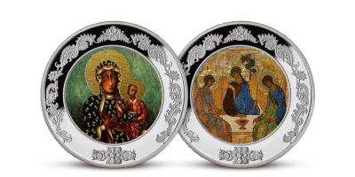 Mince vyobrazujúce Najsvätejšiu trojicu a Čiernu Madonu, 2021