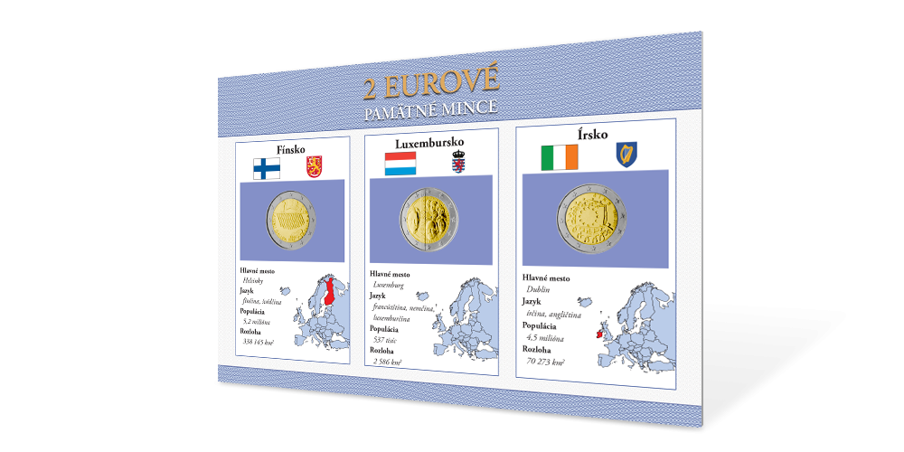 Sada pamätných euromincí - Fínsko 2015, Luxembursko 2015, Írsko 2015 
