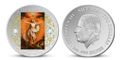 Nanebovstúpenie od Jána Matejka z 1 unce rýdzeho striebra 