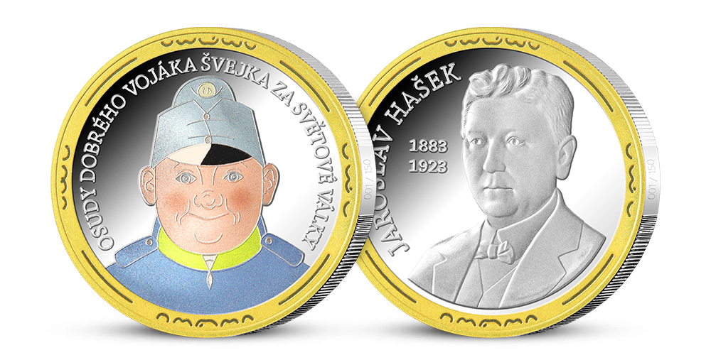 Sada strieborných mincí Jaroslav Hašek a jeho legendárny vojak Švejk 