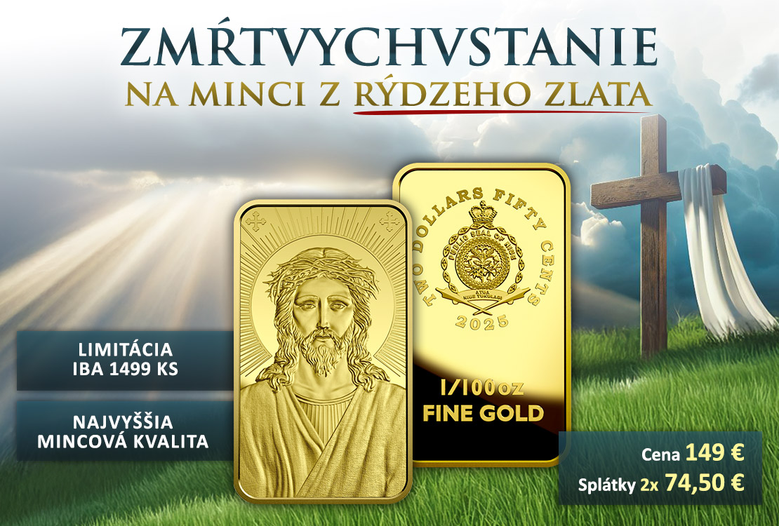 Ježišovo zmŕtvychvstanie na minci z rýdzeho zlata