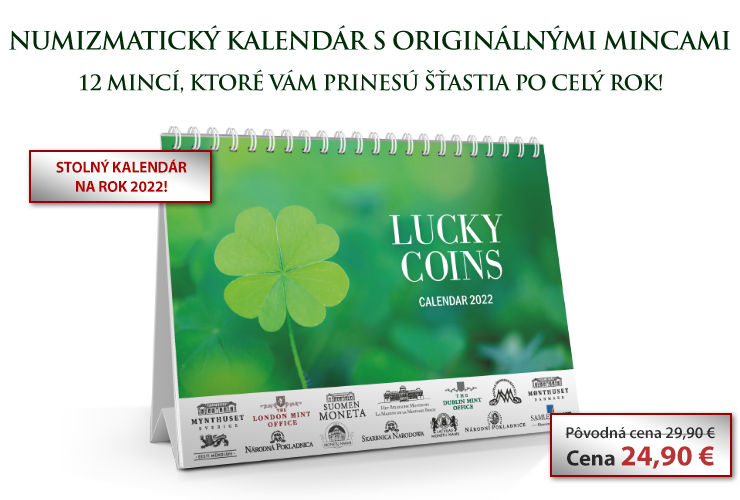 Limitovaný stolový kalendár s mincami šťastia