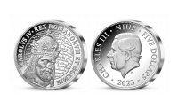 Karol IV. na striebornej 3 oz minci