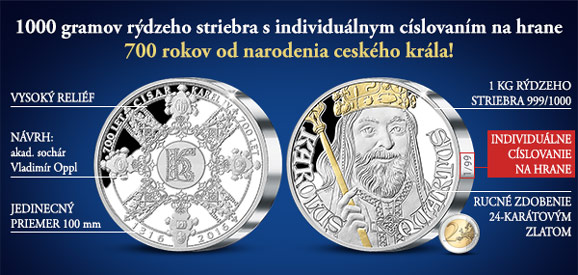1000 gramov rýdzeho striebra s individuálnym číslovaním na hrane 1000 gramov rýdzeho striebra s individuálnym číslovaním na hrane