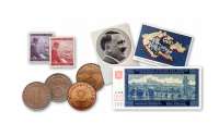 Autentické dobové originály mincí, bankovky, známok a pohladníc