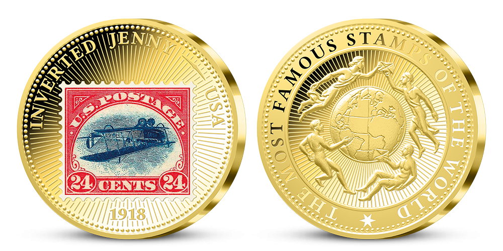 Kolekcia Najznámejšie známky sveta - medaila Inverted Jenny