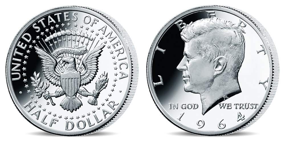 Strieborná minca - J. F. Kennedy