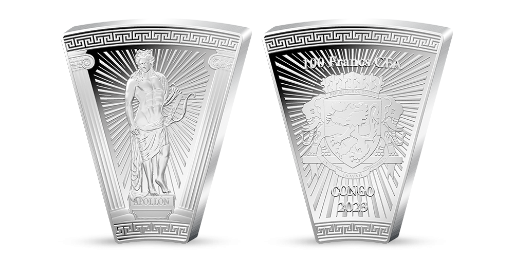 Kolekcia Bohovia Olympu - minca Apollón z rýdzeho striebra