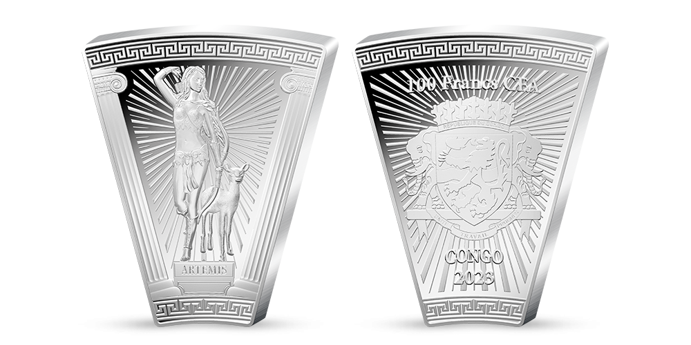 Kolekcia Bohovia Olympu - minca Artemis z rýdzeho striebra