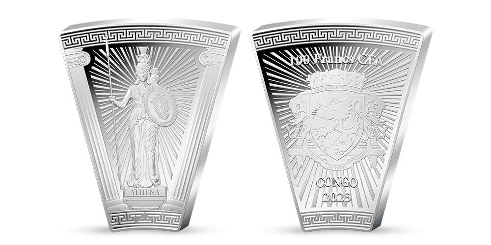 Kolekcia Bohovia Olympu - minca Athena z rýdzeho striebra