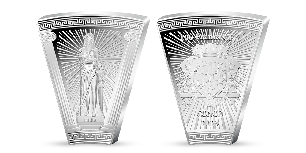 Kolekcia Bohovia Olympu - minca Héra z rýdzeho striebra