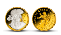 2 Kčs - Česko-slovenská minca zušľachtená rýdzim zlatom a ródiom