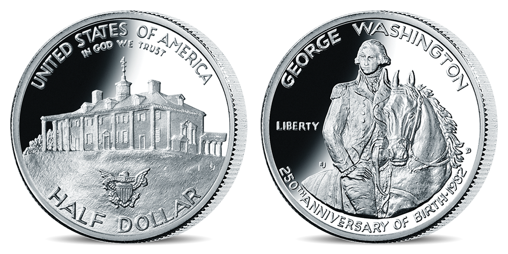  Strieborná minca 250. výročia narodenia Georgea Washingtona