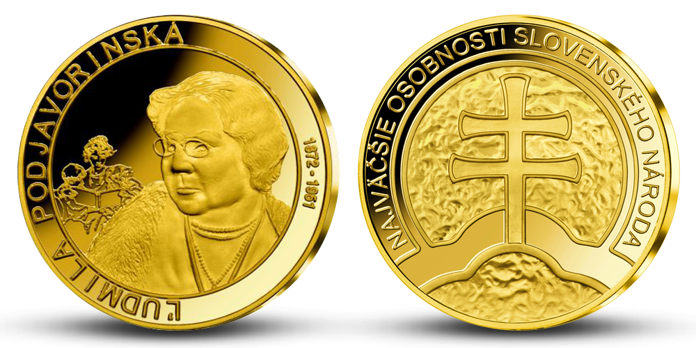 Pozlátená pamätná medaila - Ľudmila Podjavorinská