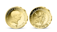 Edvard Beneš na pamätnej medaile zušľachtenej rýdzim zlatom
