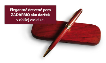 Darček pri okamžitej rezervácii - elegantné drevené pero ZADARMO v ďalšej zásielke! Darček pri okamžitej rezervácii - elegantné drevené pero ZADARMO v ďalšej zásielke!