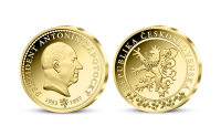 Kolekcia: Naši prezidenti - medaila Antonín Zápotocký zušľachtená rýdzim zlatom