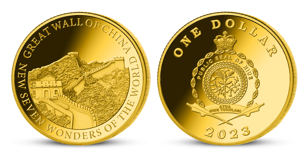Nových 7 divov sveta na minciach zušľachtených certifikovaným zlatom - Great Wall Of China